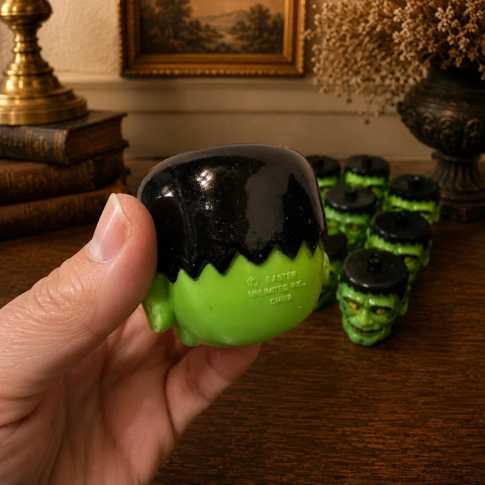 Vintage Easter Unlimited Halloween Blow Mold Frankenstein Pumpkin Lot 24pc
